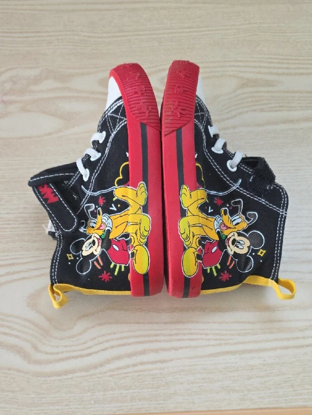 Disney Black, Red & White Mickey High-Top Sneakers for Kids